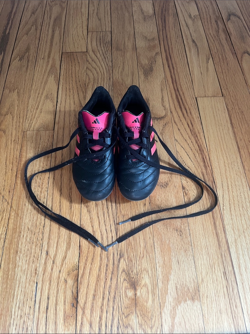 adidas Black Soccer Cleats with Pink Accents